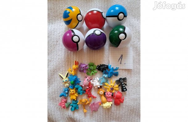 6 darab Pokémon labda készlet 24 darab mini figurával