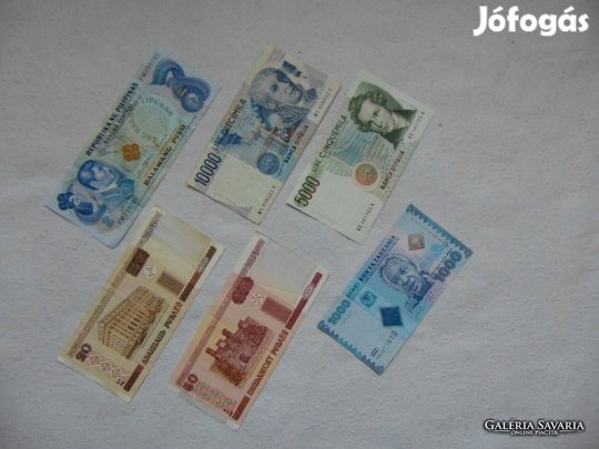 6 darab külföldi szép bankjegy