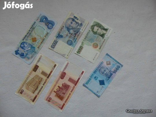 6 darab külföldi szép bankjegy LOT ! Kép szerint