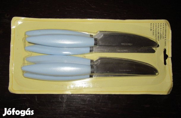 6 darab rozsdamentes acél konyhai étkező fogazott kés