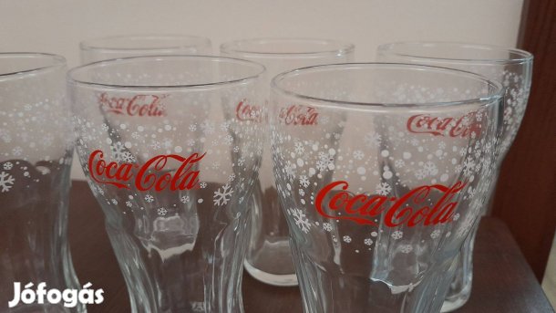 6 darabos téli, hópehely mintás coca-cola pohárkészlet