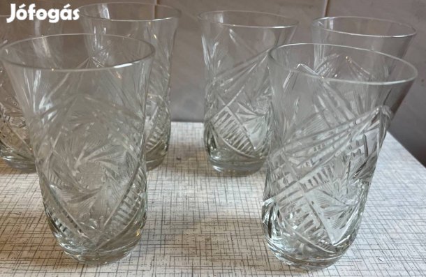6 db 2 dl-es kristálypohár