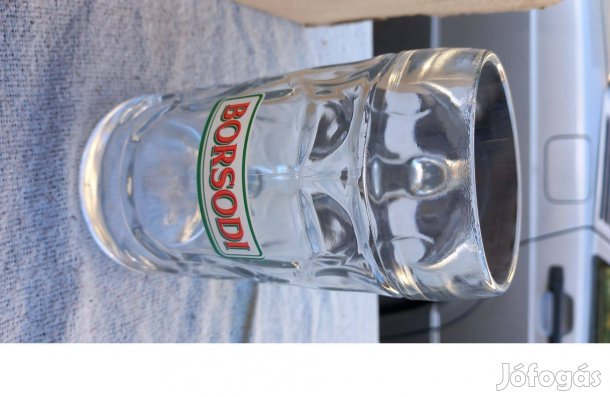 6 db Borsodi 0.5 literes sörös üveg korsó