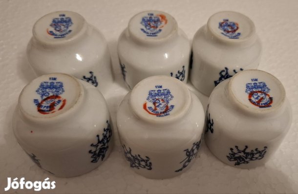 6 db FIM Alföldi Porcelán pálinkás pohár