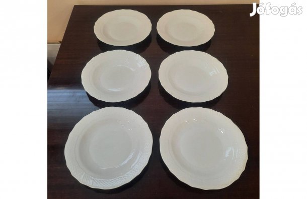 6 db Fehér Herendi porcelán süteményes tányér készlet eladó!