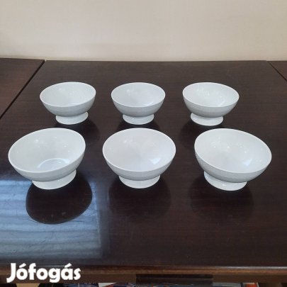 6 db Fehér Herendi porcelán talpas fagyis kehely 