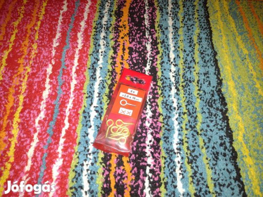 6 db Réz - arany színű szemes csavar 2,8 x 16 mm