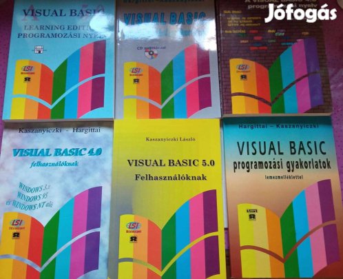 6 db Visual Basic programozási könyv 3000 Ft