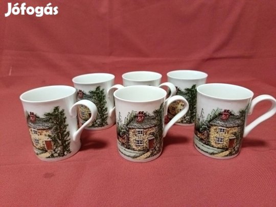 6 db = Erdei házikó mintás bögre eladó Új !