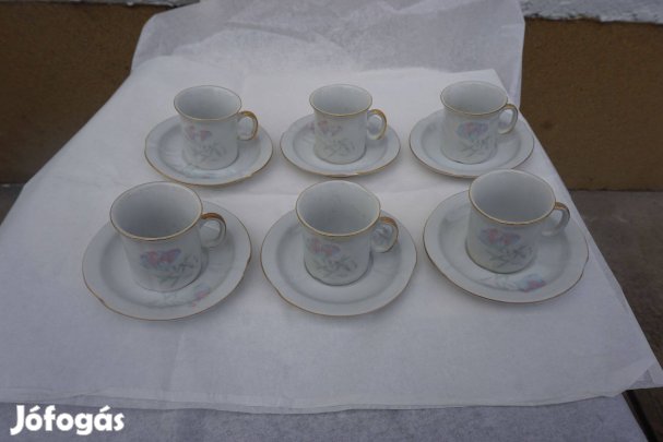 6 db.-os porcelán mokkás készlet újszerű állapotban eladó