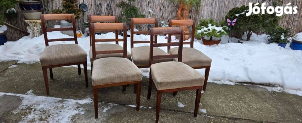 6 db. szép régi elegáns rugós és stabil szék , étkezőszék