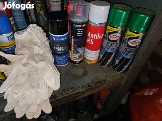 6 db egyben Szerviz csomag zsirspray gumiápoló cérna kesztyü