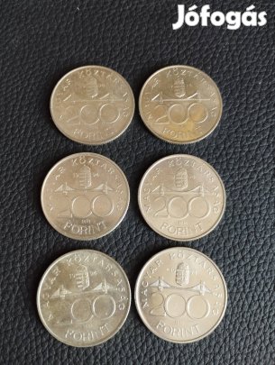 6 db.ezüst 200 forintos 1994