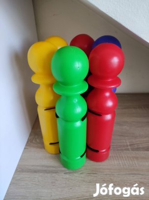 6 db nagyméretű műanyag tekebáb golyóval új