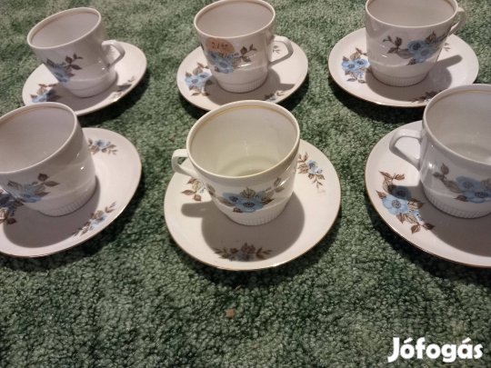 6 db német porcelán kávés csésze kistányérokkal