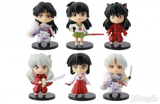 6 db-os Inuyasha jellegű figura szett