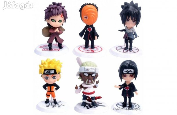 6 db-os Naruto jellegű figura szett 7 cm