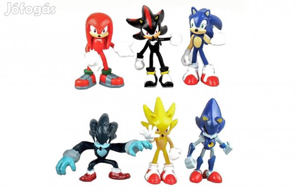6 db-os Sonic a sündisznó figura szett 10 cm