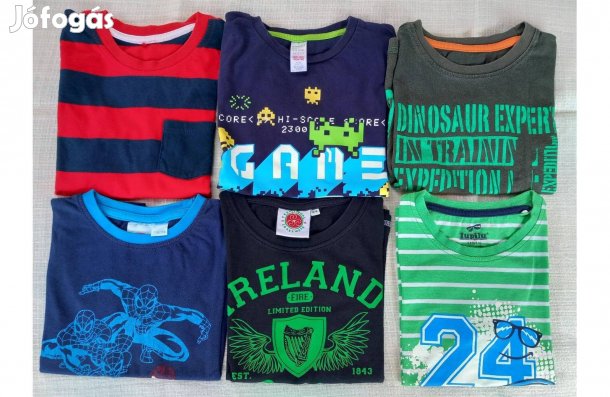 6 db-os fiú póló csomag, 4-5 évesnek, olcsón