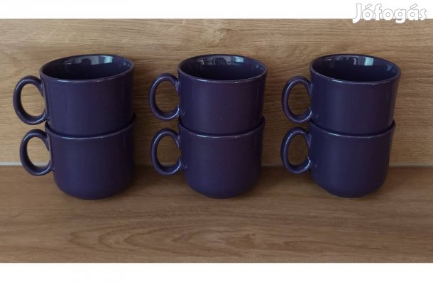 6 db-os porcelán bögre szett, készlet, kávés, teás, angol reggeliző