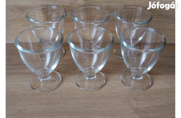 6 db-os üveg fagylalt pohár, desszert szett, fagyi kehely készlet