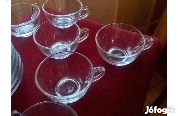 6 db os üveg mokkás készlet eladó