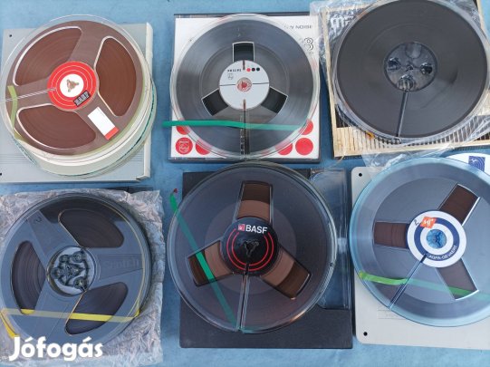 6 db retró 18-as magnó orsó szalaggal.