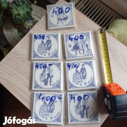 6 db rokokó stílusú díszcsempe