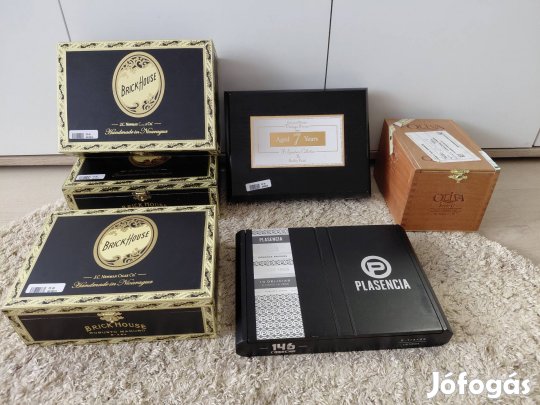 6 db szivaros doboz fából