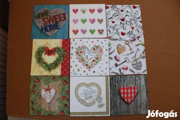 6 db szivecskés szalvéta