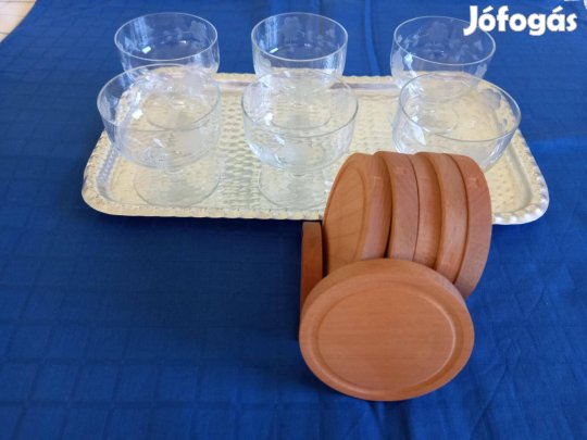 6 db talpas pohár + 6 db pohár alátét eladó