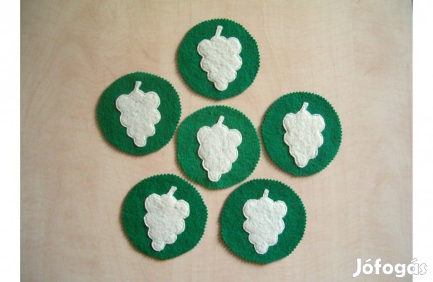6 db új, filc pohár alátét, 11 cm, együtt