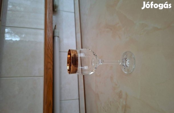 6 db új aranyszélű üveg pohár