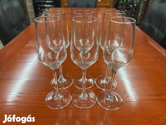 6 db új fehér boros vagy pezsgős pohár