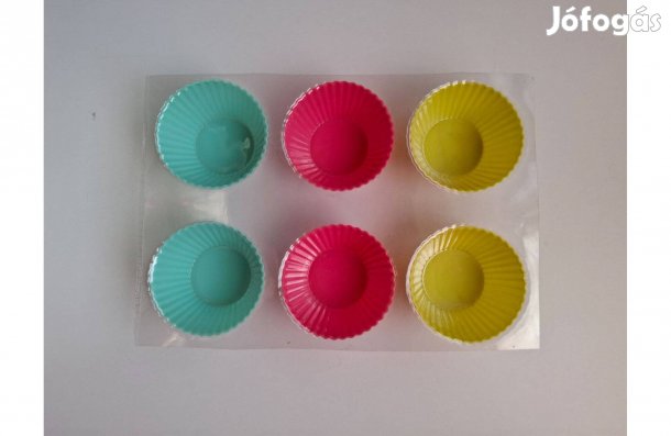 6 db új szilikon muffin sütőforma 7 cm_