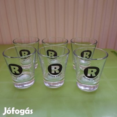 6 db új üveg kávéspohár készlet gyári csomagolásban