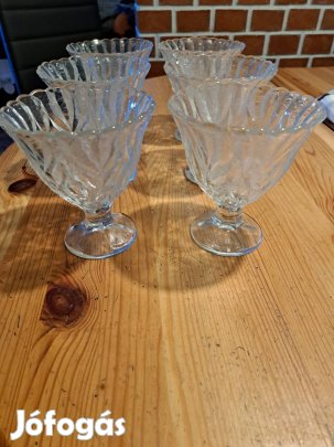 6 db üveg fagyis pohar