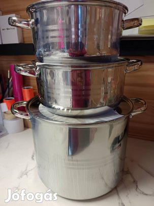 6 részes Inox Rozsdamentes edény készlet