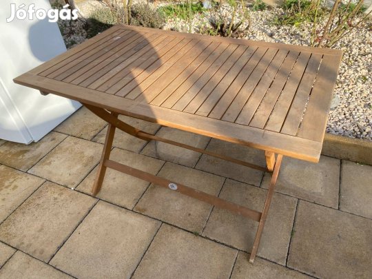 6 személyes Tömör Tikfa Kerti Asztal 70 x 120 cm