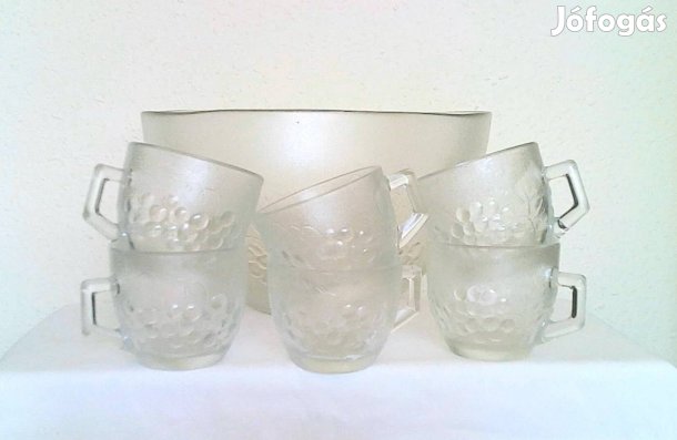 6 személyes Új üveg bólés puncsos készlet