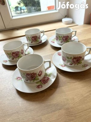 6 személyes Zsolnay porcelán kávéscsésze készlet