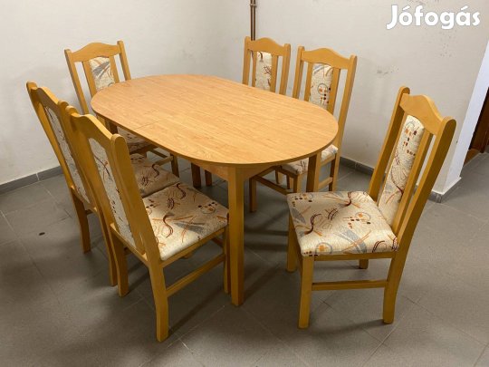 6 személyes étkező garnitúra,asztal szék