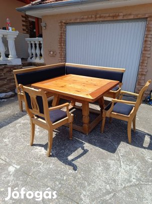 6 személyes fenyő konyhai sarokülő garnitúra sarokétkező eladó