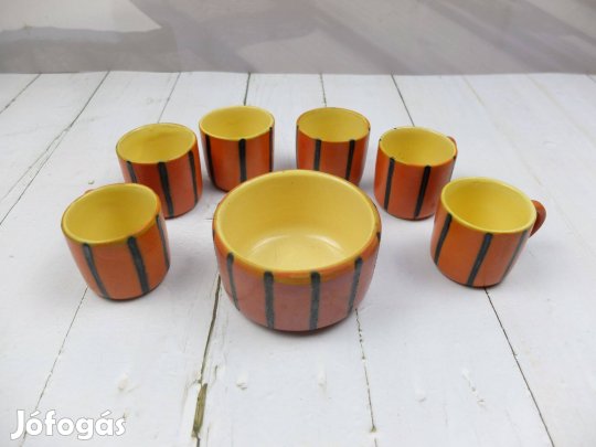 6 személyes kávés készlet és cukor tartó
