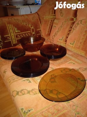 6 személyes üvegtányér készlet 