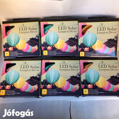 6db Hangulatvilágítás napelemes szolár lampion hidegfehér LED - 21cm