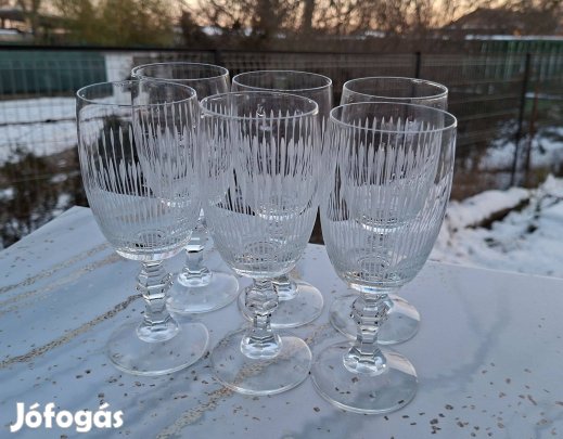 6db csiszolt üveg pohár eladó