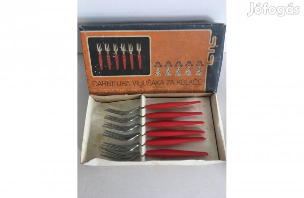 6db retro süteményes villa, eredeti dobozában, eredeti csomagolásban