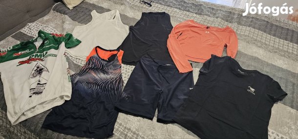 6db sport felső, 1 futó nadrág. S méret .