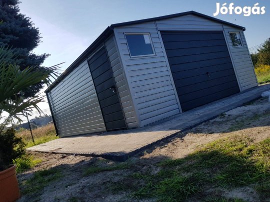 6m széles 6m hosszú lemezgarázs műhely